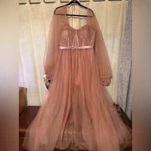 Elegant Sheer Pink Gown